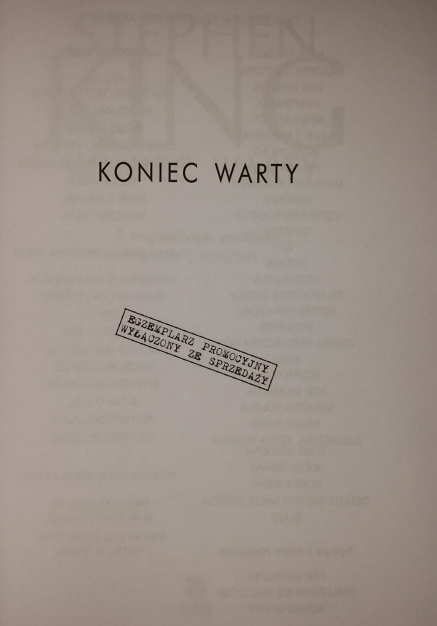 Koniec Warty (Albatrso) ARC - strona tytułowa
