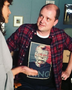 Mike Flanagan i Carla Gugino na planie zdjÄciowym - obrazek