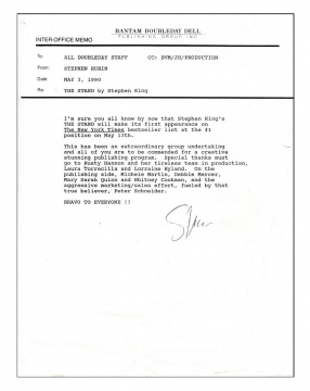 Steve Rubin - Doubleday Interoffice Memo