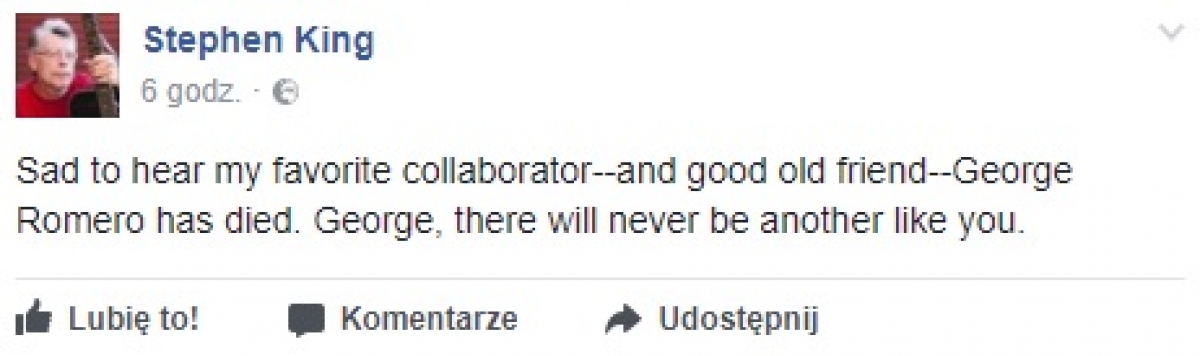 Stephen King wspomina Georgea A Romero Stephen King wspomina Georgea A Romero - obrazek